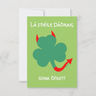 Funny Shamrock Happy St Patrick's Day in Gaelic Kaart