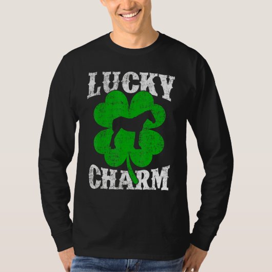 Funny Shamrock Leaf Lucky Charm Mule St Patrick's T-shirt (Voorkant)