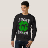 Funny Shamrock Leaf Lucky Charm Mule St Patrick's Trui (Voorkant volledig)