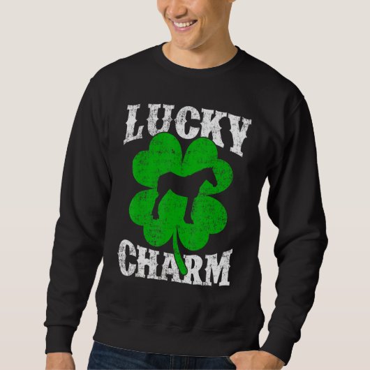 Funny Shamrock Leaf Lucky Charm Mule St Patrick's Trui (Voorkant)