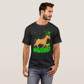 Funny Shamrock Leprechaun Pet Horse St. T-shirt (Voorkant volledig)