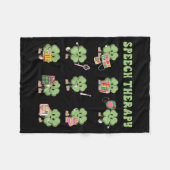 Funny Shamrock Speech Therapy St Patrick's Day Slp Fleece Deken (Voorkant (Horizontaal))
