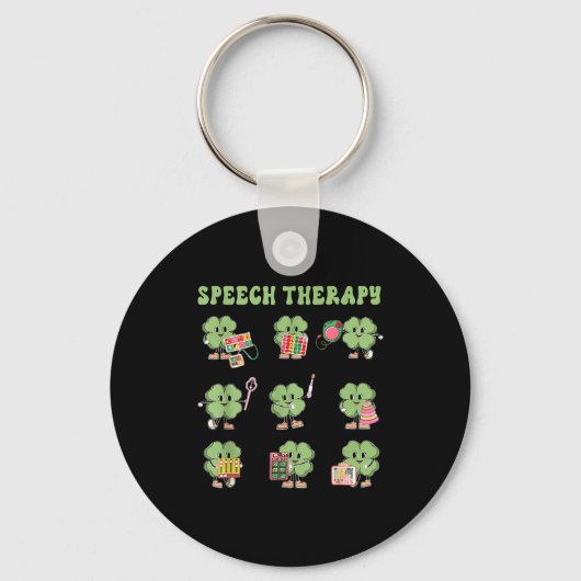 Funny Shamrock Speech Therapy St Patrick's Day Slp Sleutelhanger (Voorkant)