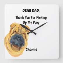 Funny Shar pei Dog Dad Waterverf Canine Art