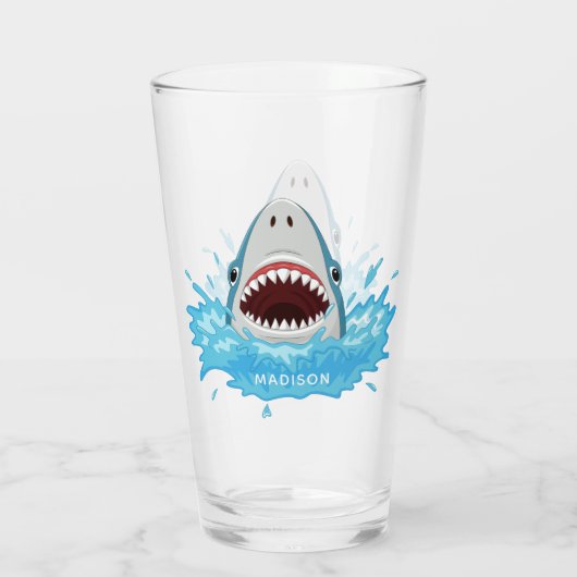 Funny Shark, aangepast glas (Achterkant)