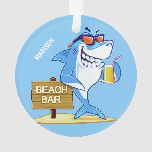 Funny Shark, aangepast ornament (achterkant)