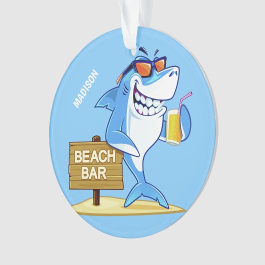 Funny Shark, aangepast ornament (voorkant)