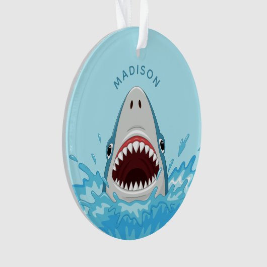 Funny Shark, aangepast ornament (voorkant)