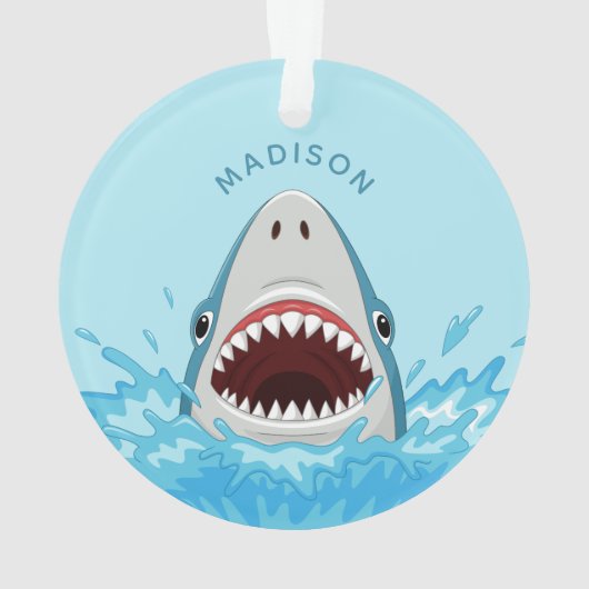 Funny Shark, aangepast ornament (achterkant)