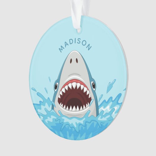 Funny Shark, aangepast ornament (voorkant)