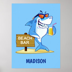 Funny Shark, aangepast poster