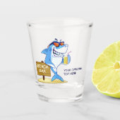 Funny Shark, aangepast tekstglas Shot Glas (Voorkant)