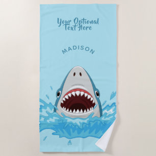 Funny Shark aangepaste badhanddoek