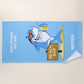 Funny Shark aangepaste badhanddoek (Voorkant)