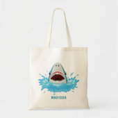 Funny Shark, aangepaste naam canvas tassen (Voorkant)