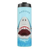 Funny Shark aangepaste naam telefoontumbler Thermosbeker (Voorkant)