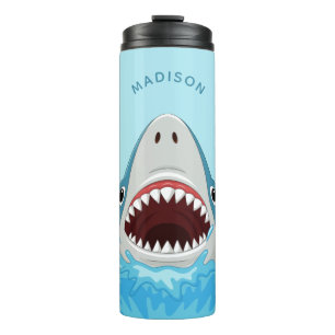 Funny Shark aangepaste naam telefoontumbler Thermosbeker