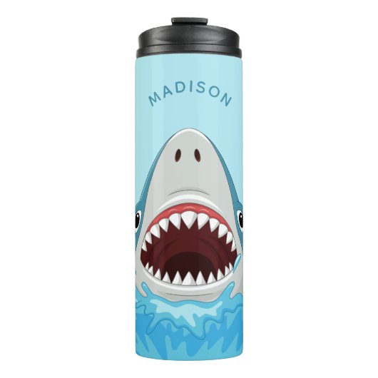 Funny Shark aangepaste naam telefoontumbler Thermosbeker (Voorkant)