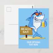 Funny Shark aangepaste tekst briefkaart (Voorkant / Achterkant)