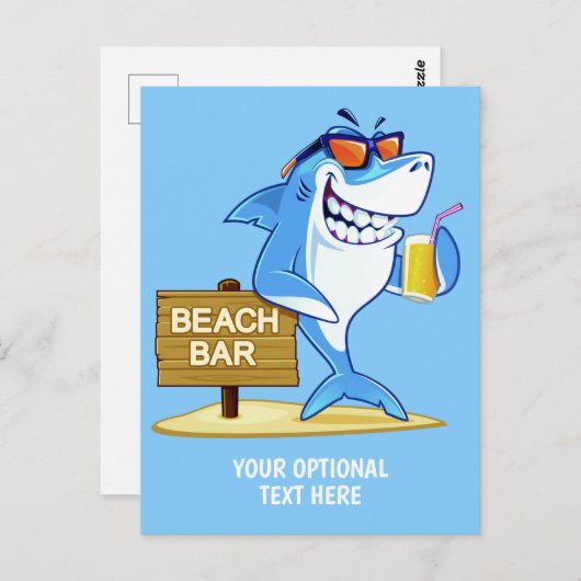 Funny Shark aangepaste tekst briefkaart (Voorkant / Achterkant)
