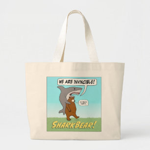 Funny Shark and Beer Invincible Canvas tas