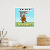 Funny Shark and Beer Invincible Square Poster (Keuken)