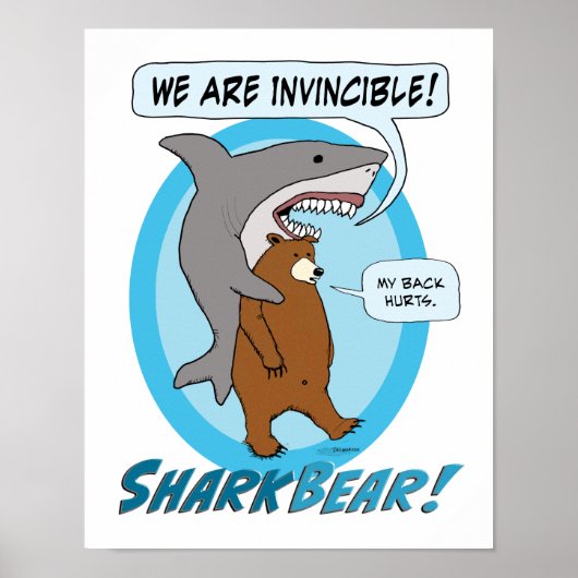 Funny Shark and Beer Poster (Voorkant)