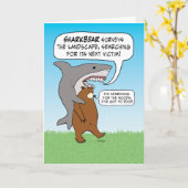 Funny Shark and Beer Quest Birthday Kaart (Gele Bloem)