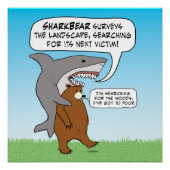 Funny Shark and Beer Quest Poster (Voorkant)