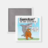 Funny Shark and Beer Team Up Als SharkBear Magneet (Voorkant / Achterkant)