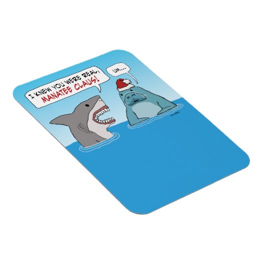 Funny Shark and Manatee Claus Kerstmis Magneet (Rechterzijde)
