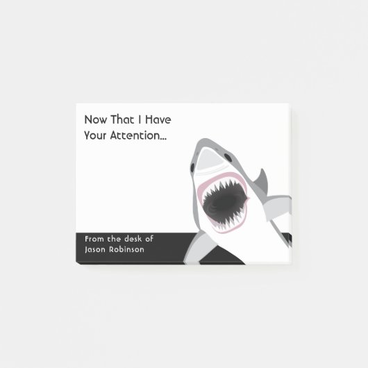 Funny Shark Attack Attentie die Memo krijgt Post-it® Notes (Voorkant)