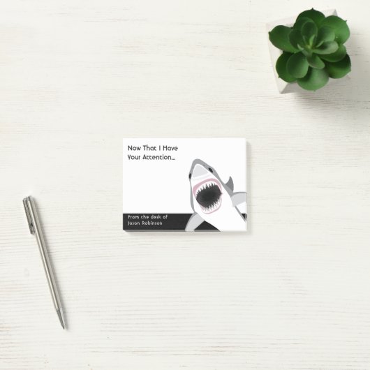 Funny Shark Attack Attentie die Memo krijgt Post-it® Notes (Kantoor)