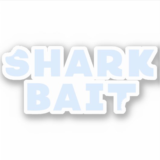 Funny Shark Bait Bite Mark Sticker (Voorkant)