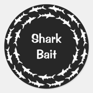 Funny Shark Bait Circling School of Sharks Ronde Sticker