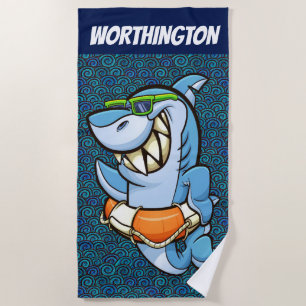 Funny Shark Beach Towel Strandlaken