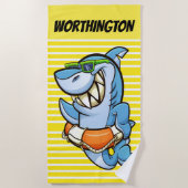Funny Shark Beach Towel Strandlaken (Voorkant)