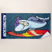 Funny Shark Beach Towel Strandlaken (Voorkant)