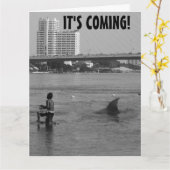 FUNNY SHARK BIRTHDAY WENSKAART KAART (Gele Bloem)