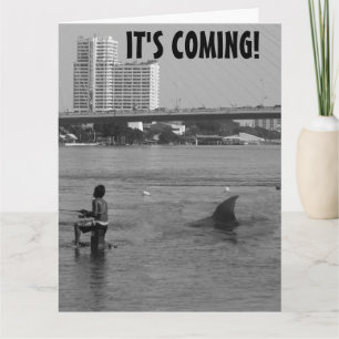 FUNNY SHARK BIRTHDAY WENSKAART KAART
