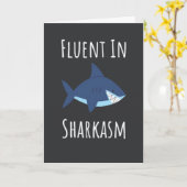 Funny Shark Cards Humor Humorous Ocean Water Kaart (Gele Bloem)