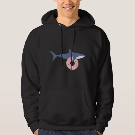 Funny Shark Carrying Donut Cute Food Gift  Hoodie (Voorkant)