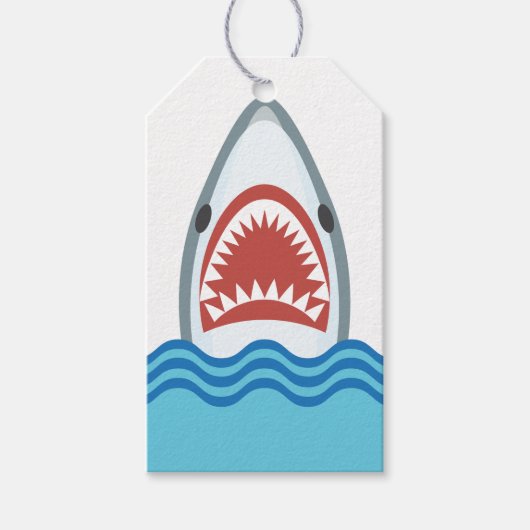 Funny Shark Cartoon Cadeaulabel (Voorkant)