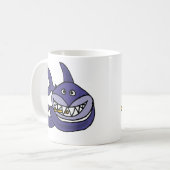 Funny Shark-Cartoon voor het afspelen van flute Koffiemok (Voorkant links)