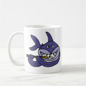 Funny Shark-Cartoon voor het afspelen van flute Koffiemok (Links)