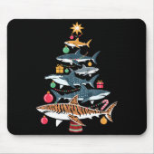 Funny Shark Christmas Tree Muismat (Voorkant)