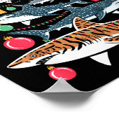 Funny Shark Christmas Tree  Poster (Hoek)