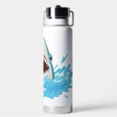Funny Shark Custom Name Waterfles (Achterkant)