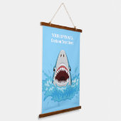 Funny Shark Custom Text Hangend Wandkleed (Gebogen)