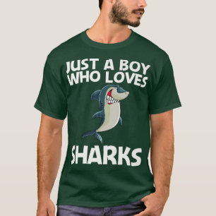 Funny Shark Design for Boys Kinder White Shark Lov T-shirt